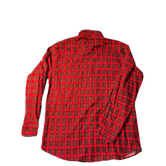 Vintage Haband Casual Joe Plaid Pearl Snap Red Flannel Shirt Size Medium - Picture 2 of 7